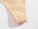 Conjunto 4 peças, Calcinha de algodão Sem costura Cintura baixa Tanga V-Cintura Cor sólida respirável Lingerie macia íntimos