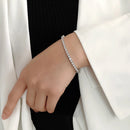 Pulseira EWYA em Prata Esterlina 925 com Moissanita 0,1ct 3mm D VVS1 Diamante com GRA para Mulheres, Brilhante, Festa de Casamento, Joia Fina