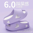 Chinelo Feminino Tipo Havaiana com Coração, Plataforma, Nuvem, Outdoor e Indoor, Sandália Macia de Verão, Rasteira