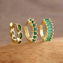 Conjunto de 3 Brincos de Argola com Zircônia , Simples, Redondos, Elegantes, Piercing Estético, Presente de Jóias