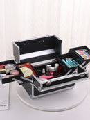 Maleta de Maquiagem Profissional com 4 Bandejas Ajustáveis, Estojo de Maquiagem com Trava e Compartimentos