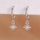 Brincos Longos com Duas Correntes e Pingente de Tassel  Aço Inoxidável Coreano com Zircônia, para Piercing