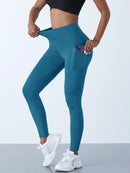 Calças Legging Feminina de Cintura Alta com Bolso, Empina Bumbum