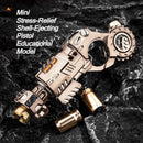 Pistola de Brinquedo de Liga com Ejeção de Cartucho, Brinquedo Sensorial Antiestresse, Mini Pião Giratório de Dedo, Gadget de Mesa EDC