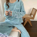 Conjunto de Pijama Quente de Jacquard de Veludo Coral Suave para Mulheres, Roupão Confortável para Inverno