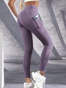 Calças Legging Feminina de Cintura Alta com Bolso, Empina Bumbum