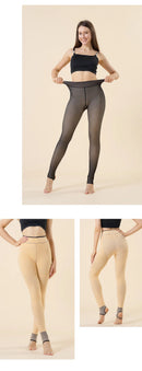 Meia-calça térmica feminina Leggings sexy translúcidas de lã Meias-calças justas de inverno Quentes Meias de veludo grosso Calças femininas Streetwear
