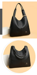 Bolsa Hobo com Alça Superior de Couro para Mulheres, Bolsas Femininas de Lazer, Bolsas de Ombro, Carteiras da Moda, Bolsas Vintage, Bolsa Tote de Grande Capacidade