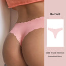 Calcinhas Sexy Sem Costura Femininas com Design Ondulado, Calcinha Ultraleve em Seda Gelada, Sexy, Cintura Baixa, Fio Dental Feminino, Lisa