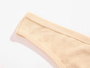 Conjunto 4 peças, Calcinha de algodão Sem costura Cintura baixa Tanga V-Cintura Cor sólida respirável Lingerie macia íntimos