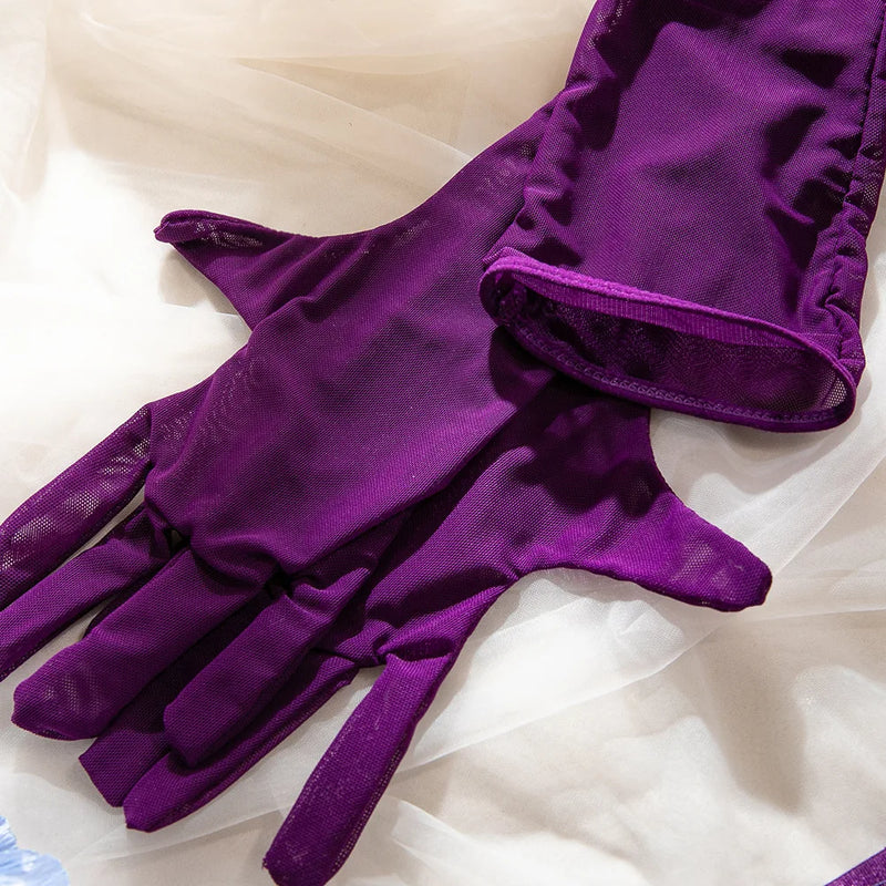 Roupas Íntimas Sexy Femininas Conjuntos de Lingerie em Renda Malha Exótica Body Transparente Luvas Meias de Seda Conjunto Roupas Adulto