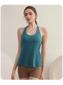 Conjunto de 2 Peças com Almofada no Peito, para Corrida e Treinamento, Top Esportivo Sem Mangas, com Costas Bonitas