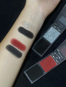 Biya 2 Cores de Sombra de Olhos Portátil Vermelho Preto Paleta Sombra Mate Escura Fumaça Cosméticos Maquiagem Festa Halloween Maquiagem DIY