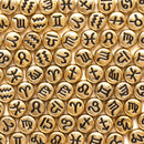 100 Peças 4*7mm Contas Redondas Sortidas de Signos do Zodíaco, Pingentes Espaçadores Soltos para Confecção de Joias e Acessórios de Pulseira DIY