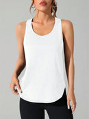 Colete esportivo feminino com letras bordadas de secagem rápida, roupa esportiva em tecido respirável, roupa casual