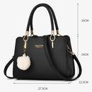 Yogodlns Bolsas Femininas Sacolas Grandes Bolsa de Ombro Quadrada de Couro PU com Pompom Transversal
