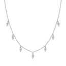 Colar de Prata 925 Colares Gotas Delicadas de brilho intenso