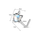 1PC Joia de Piercing de Nariz de Cobre para Mulheres Stud de Cristal com Flor, Olho, Opala, Coração e Lua Piercings Corporais