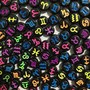 100 Peças 4*7mm Contas Redondas Sortidas de Signos do Zodíaco, Pingentes Espaçadores Soltos para Confecção de Joias e Acessórios de Pulseira DIY