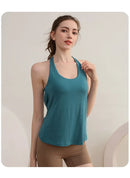 Conjunto de 2 Peças com Almofada no Peito, para Corrida e Treinamento, Top Esportivo Sem Mangas, com Costas Bonitas