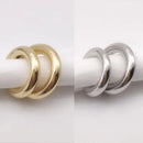 Brinco Falso de Metal Perfurado Único e Fashion, Cartilagem Circular Assimétrica, Joia Feminina