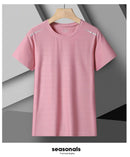 Camiseta Feminina de Corrida Refletiva - Top Esportivo de Seda Gel de Secagem Rápida, Respirável e Alta Elasticidade para o Verão, Camiseta Ativa de Manga Curta e Fresca