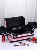 Maleta de Maquiagem Profissional com 4 Bandejas Ajustáveis, Estojo de Maquiagem com Trava e Compartimentos