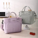 Bolsa Térmica Portátil Feminina com Espessamento Estilo Bento e Geladeira de Frio para Piqueniques ao Ar Livre