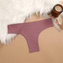 KIT 3 Peças Calcinhas Maillard Sem Costura Ultrafinas Calcinhas Brasileiras de Seda Gelada Sexy Tanga de Cintura Baixa Feminina Sólida