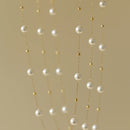 Colar Feminino de Corrente Artesanal com Pérola de Vidro Coreano Banho de Ouro 18K em Aço Inoxidável