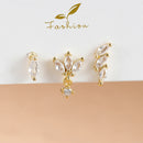 Conjunto de 3 Brincos de Argola com Zircônia , Simples, Redondos, Elegantes, Piercing Estético, Presente de Jóias