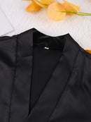 Conjuntos de Pijama com Patchwork e Renda, Conjuntos de Robe com Sutiã, Lingerie de Cetim Sexy Feminina, Conjunto de 3 Peças de Pijamas