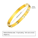 Conjunto de Pulseiras Vnox Love com Corrente, Pedras de Zircônio Redondas, Conjunto de Jóias em Aço Inoxidável PVD para Mulheres