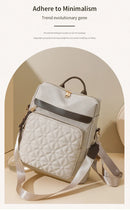 Mochila com Bordado Matelassê  Novo Estilo Coreano Versátil de Grande Capacidade, Bolsa de Ombro de Couro Resistente à Água