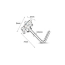 1PC Joia de Piercing de Nariz de Cobre para Mulheres Stud de Cristal com Flor, Olho, Opala, Coração e Lua Piercings Corporais