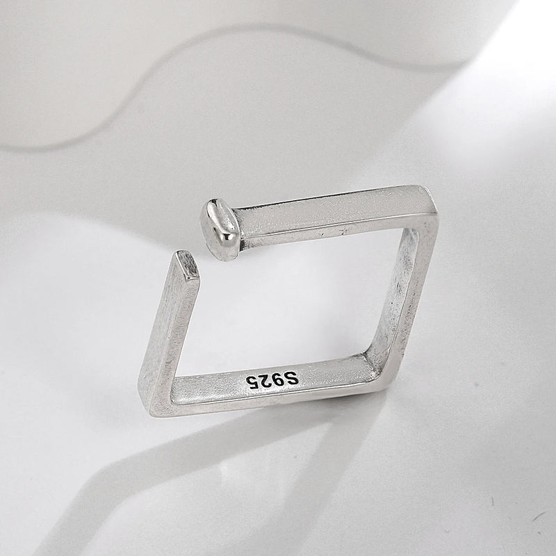 Anel de prata esterlina 925 com ágata natural que nunca desbota, estilo hip-hop, anel Unisex