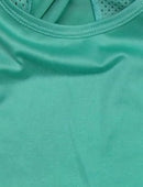 Colete esportivo feminino com letras bordadas de secagem rápida, roupa esportiva em rede respirável
