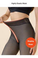 Meia-calça térmica feminina Leggings sexy translúcidas de lã Meias-calças justas de inverno Quentes Meias de veludo grosso Calças femininas Streetwear