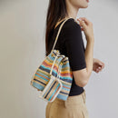 Conjunto de 2 Peças Bolsa Transversal Praia Bolsas de Ombro de Verão Coloridas de Palha