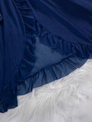 Conjunto de Camisola Ultra Sexy de Tule com Sutiã Decote V e Saia Aberta  Transparente Lingerie Kit de Luxo