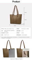 Bolsa de Cor Sólida para Mulheres Bolsas de Ombro de Designer Bolsa Transversal de Couro Macio de Luxo Bolsa Tote de Grande Capacidade Grandes