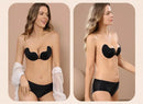 Sutiã Invisível Feminino Push Up, Sutiã Sem Costas e Sem Alças, com Fecho Frontal, Lingerie, Almofada de Silicone Autoadesiva para Seios