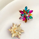 Brincos de Flores Coloridas com Cristal Estilo Fresco e Doce  Joias Populares Presente em Paris Anastasia