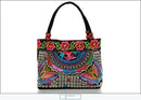 Bolsa de Ombro Feminina Bordada Pequenas Estilo Nacional Floral Bordado de Mão com Alça Superior Bordadas com Miçangas Bolsa com Aba