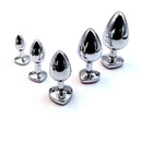 Plug anal de metal base de coração para iniciantes em 3 tamanho de dildos