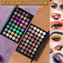 Paleta de Sombras com 40 Cores Glitter Fosco à Prova d'Água de Longa Duração