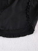 Conjuntos de Pijama com Patchwork e Renda, Conjuntos de Robe com Sutiã, Lingerie de Cetim Sexy Feminina, Conjunto de 3 Peças de Pijamas