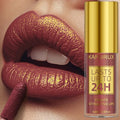 14 Cores Brilho Glitter Metálico Gloss Labial Brilhante de Longa Duração Batom Líquido à Prova d'Água Maquiagem Óleo Labial Tinta Labial