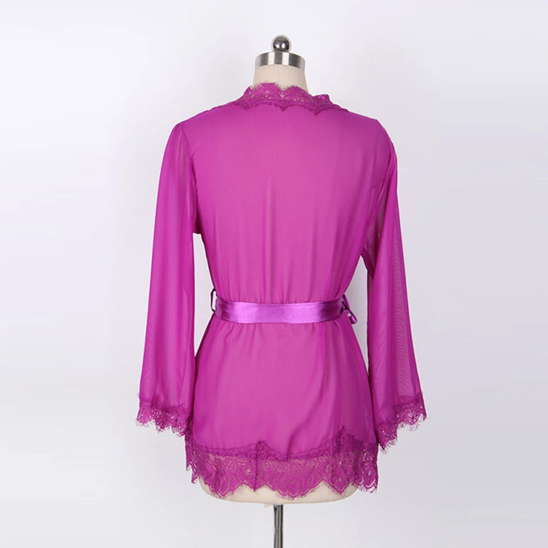 Mulher de lingerie sexy Pijama erótico renda Roupas sexuais Babydoll Vestido transparente Preto sexy