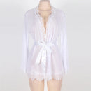 Mulher de lingerie sexy Pijama erótico renda Roupas sexuais Babydoll Vestido transparente Preto sexy